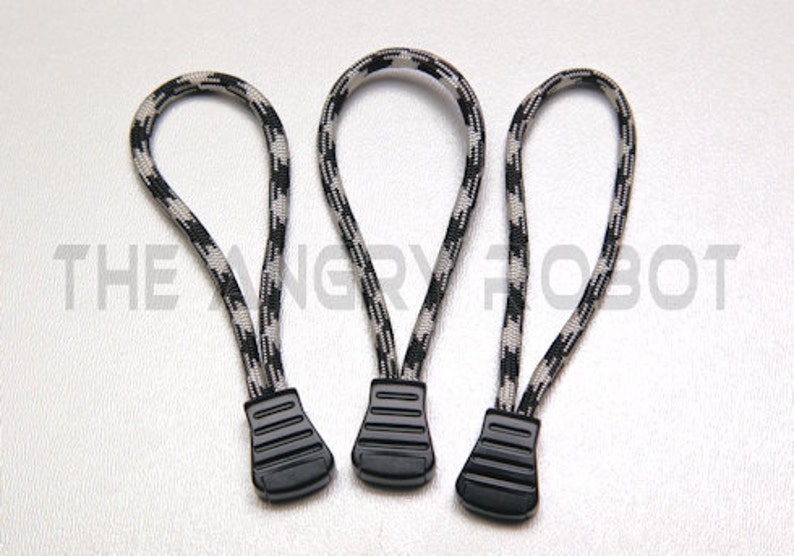 Set of 3 Paracord Basic Zipper Pulls You Choose The Colors over 200 different colors image 3