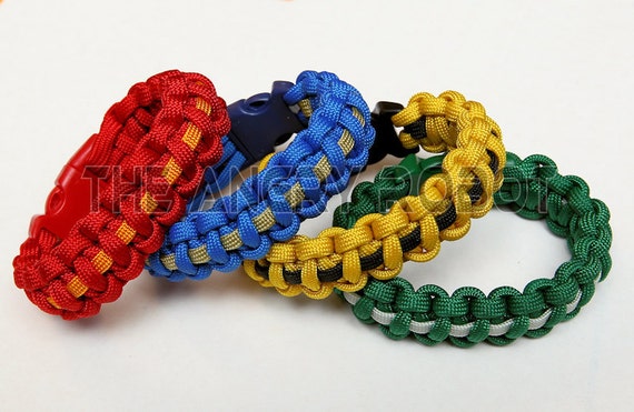 SLIM Paracord Survival Bracelet Cobra Deluxe Wizard House Colors -   Canada