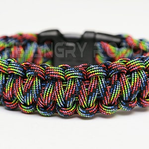 550 Paracord Survival Bracelet  - Dark Stripes - Multi Color