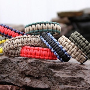 Paracord Survival Bracelet Goldenrod and Foliage Green image 3