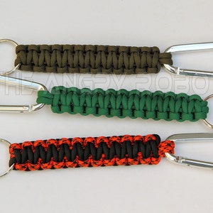 REHTAEL Paracord Keychain with Carabiner- Military Braided Paracord Carabiner Keychain Clip with Strap for Keys/Men/Women