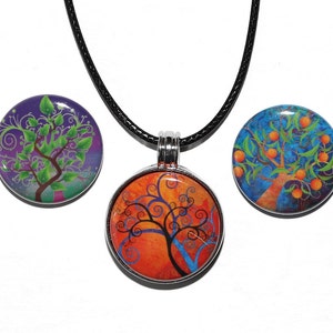 Magic Trees - Magnetic Pendant Necklace - with 3 inserts