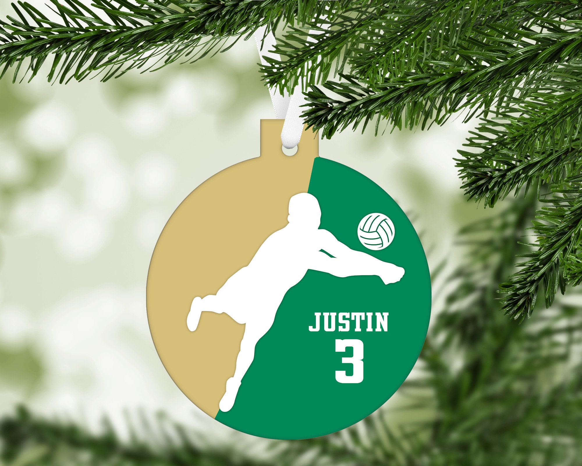 Discover Boys Mens Volleyball Silhouette Christmas Ornament