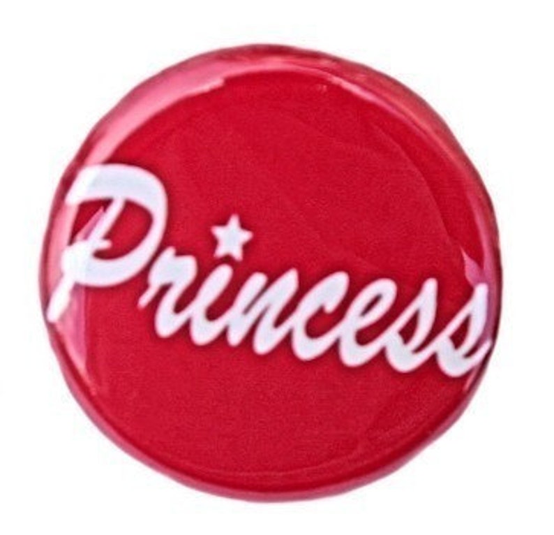 Princess Button Pinback Badge 1 inch image 1