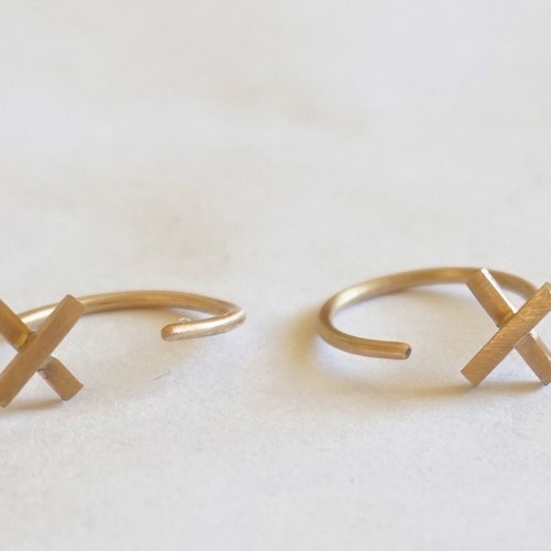 Triangle Hugging Hoops Hug Earrings Ear Hugger Hoops Etsy