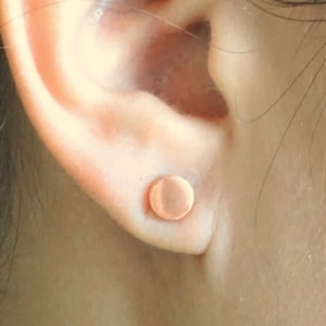 Kupfer Kreis Ohrstecker Minimal Geometrische Schmuck Dicke Massive Kupfer Ohrringe 0329