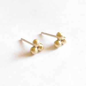 3 Ball Stud Earrings, 3mm brass Studs Tiny Gold Ball Stud Earrings Minimalist Earring Silver Post Earrings Cartilage Earring 0243