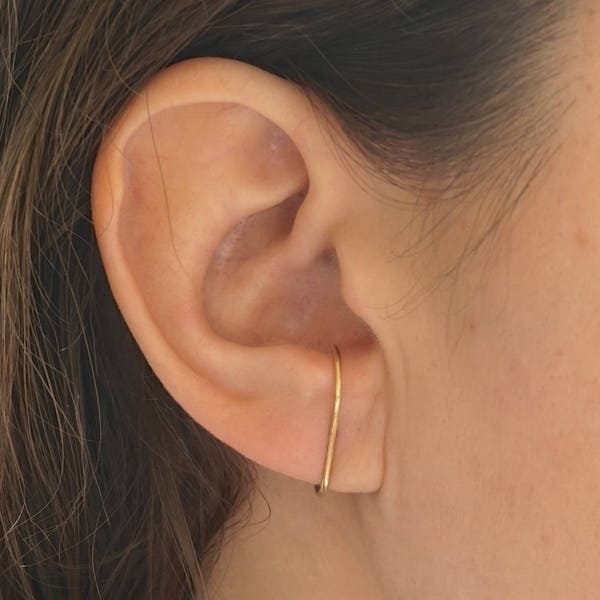 Thin Suspension Hoop Earring Round Double Suspender Earrings hook earrings stud simple earring Wrap Hoop minimalistic 0233