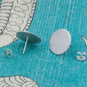 Runder Kreis Ohrstecker 925 Massiv Sterling Silber Flach Geometrische Kreis Alltag Design Minimalist Ästhetik Dot 0239