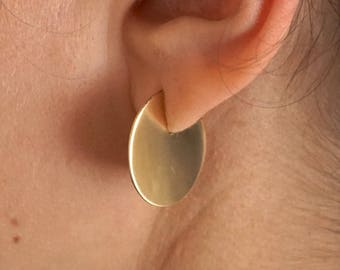 Large Circle Stud Earrings Solid Sterling Silver Pair stud earring Falls trend gold Colored Brass Statement earring Dangle stud minimal 0286