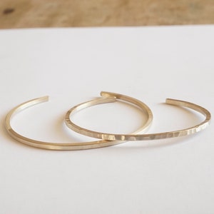 Square Gold Colored Brass Cuff bracelet w/ rounded ends Line Brass adjustable Open Thin cuff bracelet, brass bangle, Simple Skinny 0129