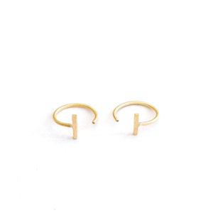 Staple Bar Hugging Hoops 14k Gold Filled Hug Earrings Ear Hugger Hoops Minimalist Fashion Jewelry Hand Made Gift Simple hoops 0253 image 1