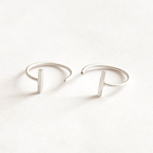 Staple Bar Hugging Hoops Sterling Silver Hug Earrings Ear Hugger Hoops Minimalist Fashion Jewelry Hand Made Gift Simple hoops 0238