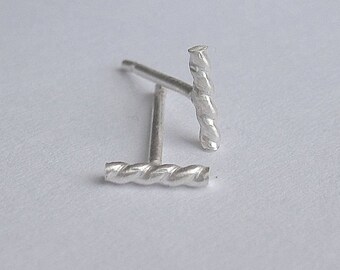 Twist Bar Stud Earrings | Sterling Silver | Geometric Wire Studs | Minimalist Jewelry | Gift for Her | 925 Sterling Silver | 0294