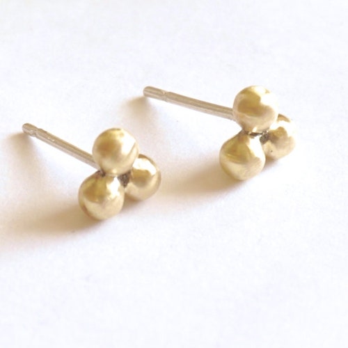 3 Ball Stud Earrings 3mm Brass Studs Tiny Gold Ball Stud Etsy