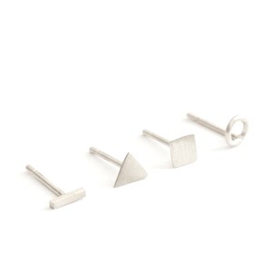 Mismatch Stud Earring set Minimal mismatch set pairs or singles bar stud triangle stud earring staple stud earring 0227