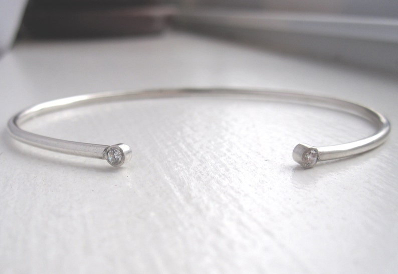 Set of Three Gold Colored Brass Cuff Bracelets with Two sterling silver tube Set White CZ/'s 0031