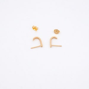 Ear lobe hook earrings off the ear in yellow gold fill off the ear 0278 Virginia Wynne Designs VWD