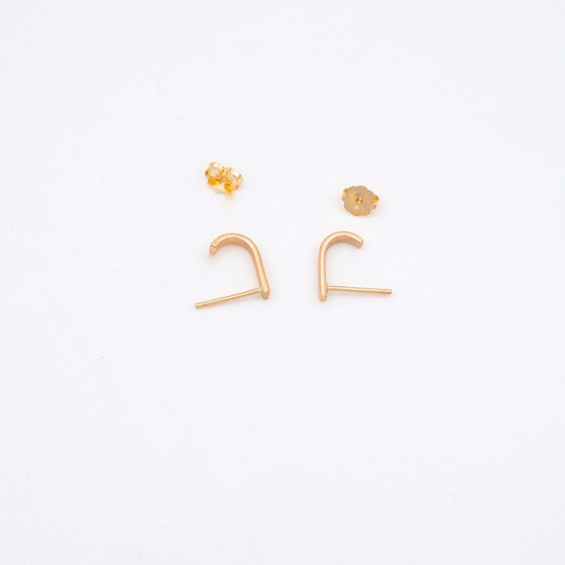 Ear lobe hook earrings off the ear in yellow gold fill off the ear 0278 Virginia Wynne Designs VWD
