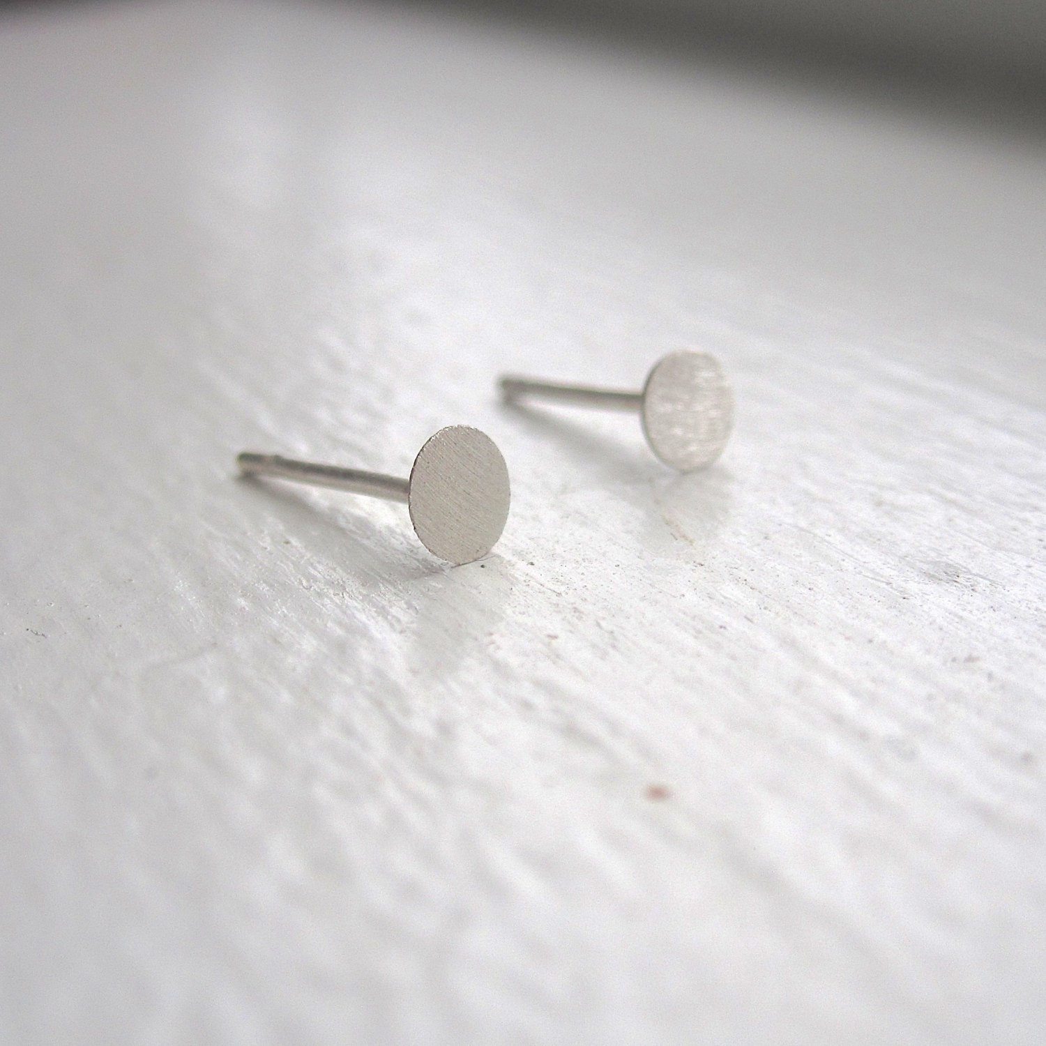 Round Circle Stud Earrings 925 Solid Sterling Silver Flat - Etsy