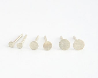 Circle Stud Earrings Gift Set of Three pairs Circle Stud Jewelry 4mm 3mm & 2mm Minimalist Work Attire Geometric 0157