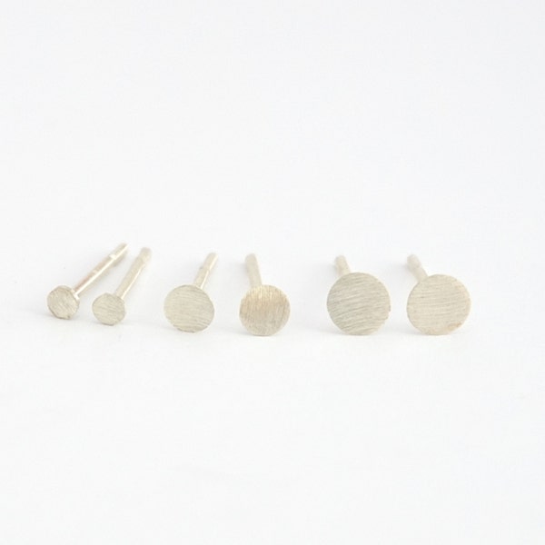 Circle Stud Earrings Gift Set of Three pairs Circle Stud Jewelry 4mm 3mm & 2mm Minimalist Work Attire Geometric 0157