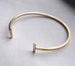 2mm Bar Line Square Cuff Bracelet Brass adjustable Open Thin cuff bracelet, barbell cuff, simple cuff bracelet, gift for mother's day 0041 