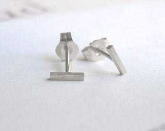 Sterling Silver Line Bar Stud Earrings tiny t earrings Slim staple Silver Bar Studs 925 Silver Line Studs gold bar Stud Earrings 0203