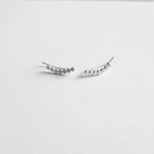 Silver ear cuff,silver ear wrap,silver beaded earrings,silver ear crawler,bohemian ear cuff,Sterling silver ear sweeps 0059