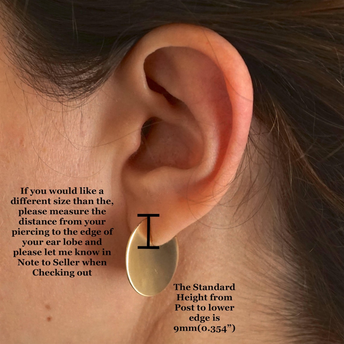 Large Circle Stud Earrings Solid Sterling Silver Pair Stud Etsy