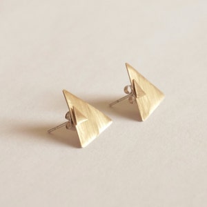 Triangle Shaped Ear Jacket earrings geometric triangle gift for women statement front back earring jackets double sided earring studs 0191 image 2