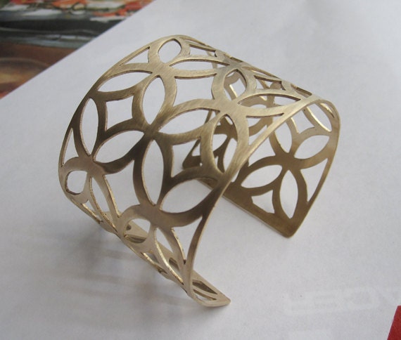 Geometric Pierced Adjustable Gold Colored Brass Decorative | Etsy
