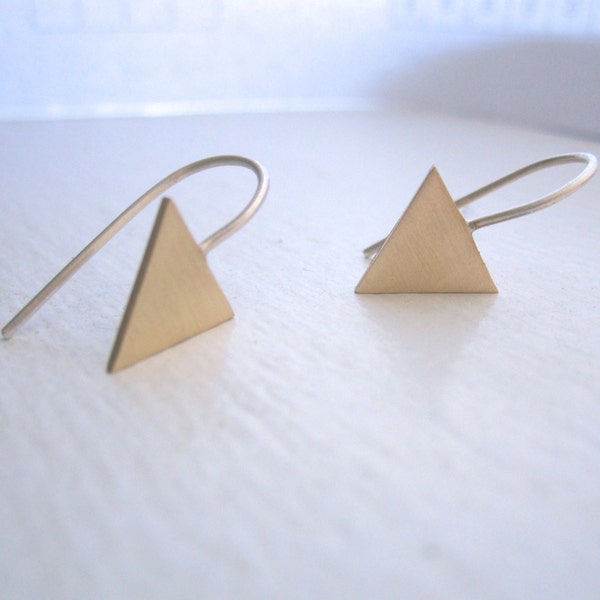 Geometric Triangle Drop Dangle Earrings,Tribal Aztec Arrow Statement earrings, Geometric earring brass earring Dainty earring 0135