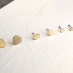 Messing Ohrstecker Set, 6mm, 5mm, 3mm, Sterling Silber Beiträge | Moderne Geometrische Ohrringe | Geschenk fertig Ohrringe | Kleines Ohrring Set | 0022