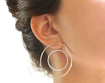 Circle Ear jacket Stud statement earrings ear jacket earring double sided earring jackets front back earring double circle earrings 0290