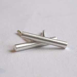 11mm plain round Bar, Sterling silver Stud Earrings with Sterling Silver Ear Wire and Sterling Silver Ear nut 0008