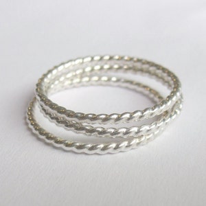 Thin Twist Rings, Nautical Rope Stacking rings 0057