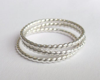 Thin Twist Rings, Nautical Rope Stacking rings 0057