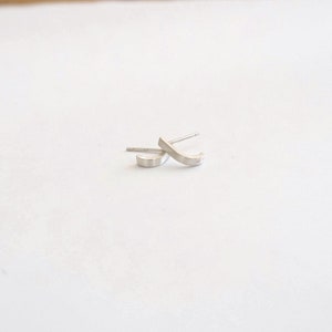 Ear lobe hook earrings in solid .925 sterling silver off the ear 0278 Virginia Wynne Designs VWD