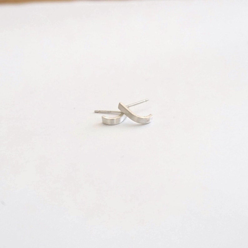 Ear lobe hook earrings in solid .925 sterling silver off the ear 0278 Virginia Wynne Designs VWD