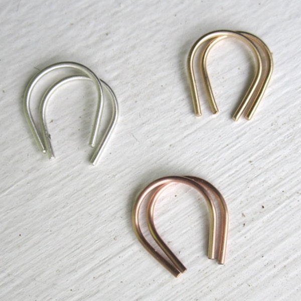 Short Curved Dangle Arc Earrings Wishbone Earring U-shaped earring Upside Down Teardrop Hoop minimalist everyday 0019