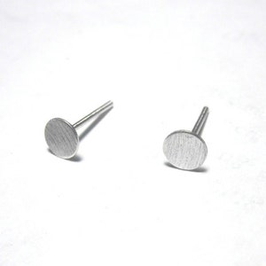 Flat 5mm Sterling Silver Round Studs, 5mm Sterling silver earrings, silver studs, Sterling silver stud earrings 0035