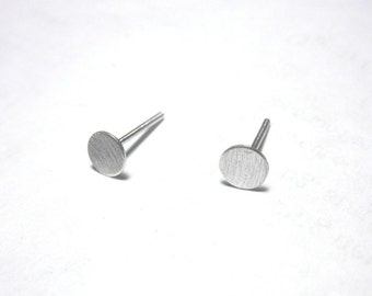 Flat 5mm Sterling Silver Round Studs, 5mm Sterling silver earrings, silver studs, Sterling silver stud earrings 0035