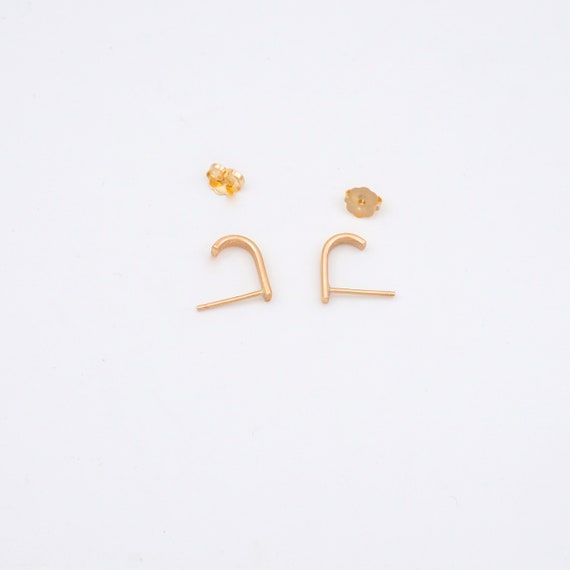 SUPVOX 20PCS Alloy Stud Earrings Post Blank Base with Loop Ear Pins earring  studs for DIY Jewelry Making (Golden)
