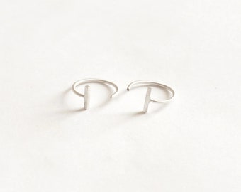 Staple Bar Hugging Hoops Sterling Silver Hug Earrings Ear Hugger Hoops Minimalist Fashion Jewelry Hand Made Gift Simple hoops 0238