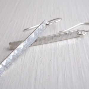 Texture Dangle Earrings Rectangle Long Bar hammer texture Earrings simple everyday geometric 0070