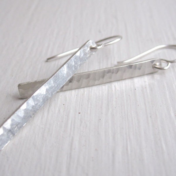 Texture Dangle Earrings Rectangle Long Bar hammer texture Earrings simple everyday geometric 0070