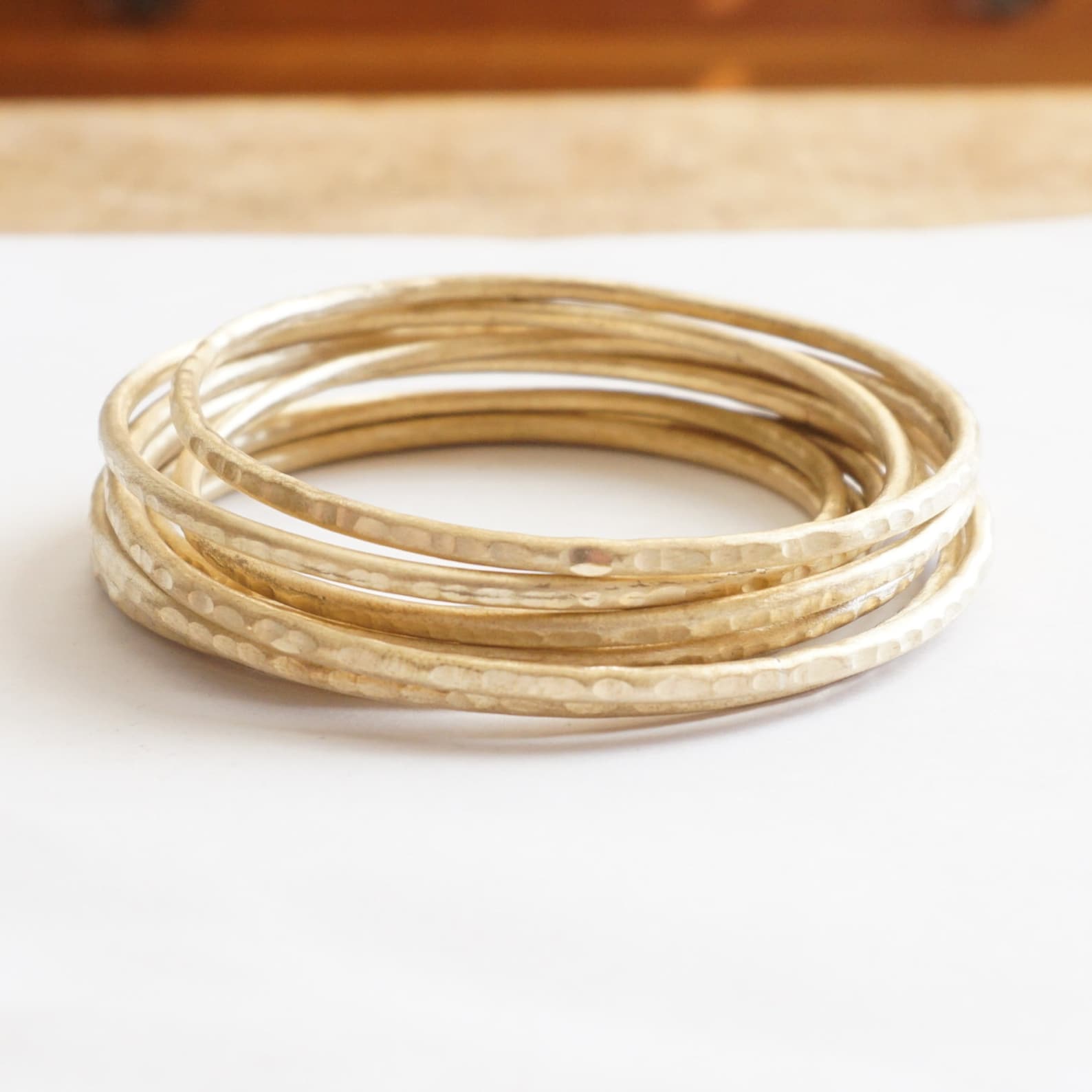 Texture Bangles Gold Colored Round Bangle Bracelet Sterling Silver ...