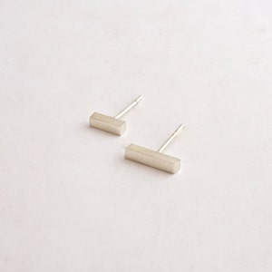 Minimalist Bar Stud Earrings Set | Two Pairs | Sterling Silver Gold Fill Posts | Simple Modern Jewelry Gift | 3/8" & 1/4" Bar Studs 0166