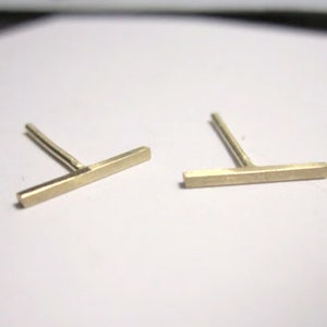 Gold Fill Klammer Stab Ohrstecker 14k Gelbgold Klammer Ohrstecker Stab Ohrstecker Gold Geometrische Linie Ohrringe minimalistisch leicht 0263